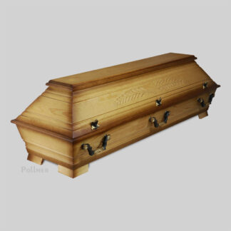 K73NRP - Kiefernsarg mit Schnitzung Palme